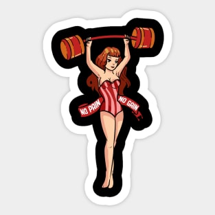 Pain and Gain - For Gym & Fitness Sticker